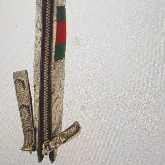 Gucci Python Men's bag / Wristlet with web NWT - Picture 5 of 6